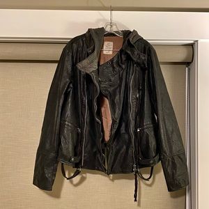Free People Cleo Hooded Moto Jacket